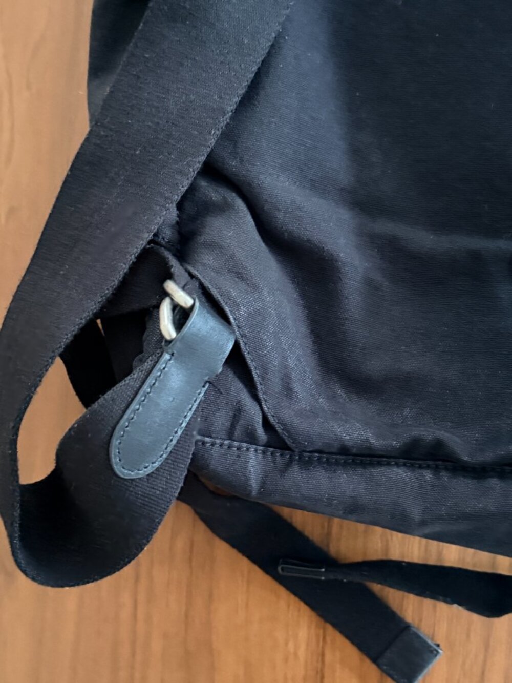 Quince Black Organic Cotton Canvas Convertible Backpack Tote Handbag GUC - Picture 9 of 11